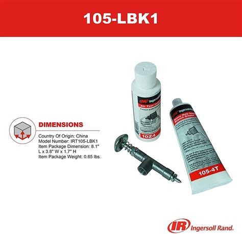 impact lube kit for metal housing impacts|Ingersoll Rand Lubricant Set 105.